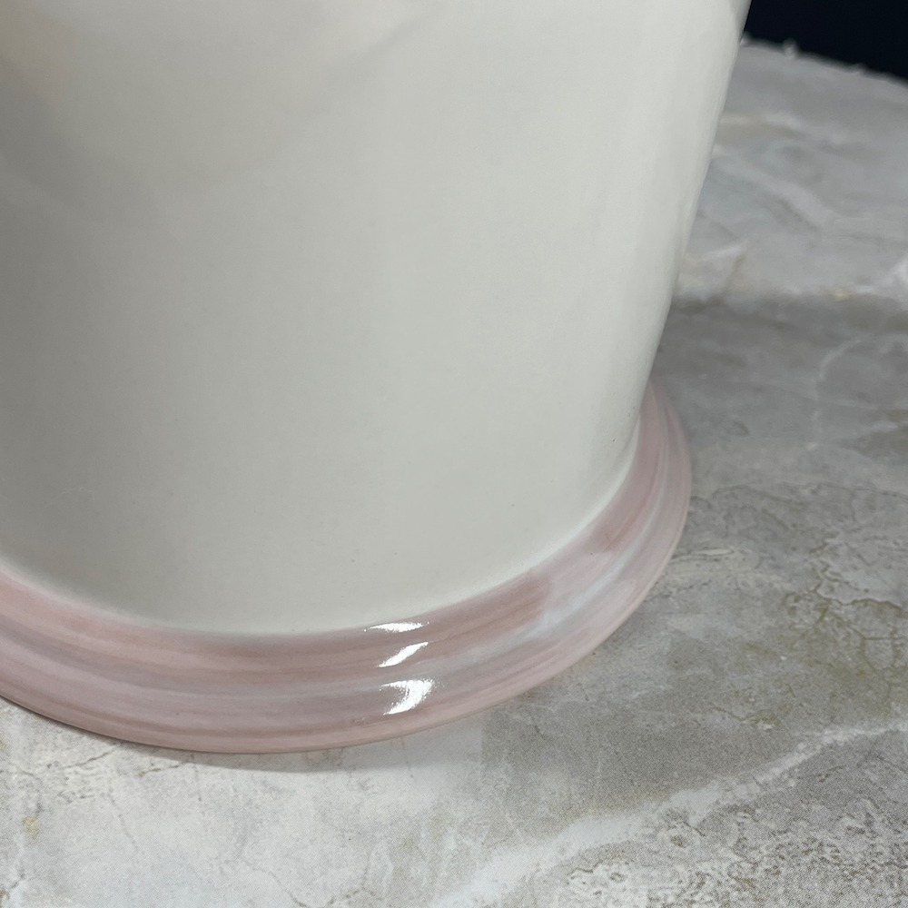 DEMDACO Perennial Friends Frog Ceramic Canister Jar Pink White Girls Nursery MCM - Picture 12 of 14